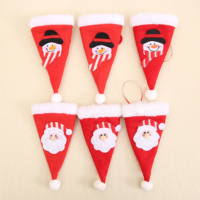 3 шт./лот милая Рождественская Мини шляпа для бутылок декоративная держатель