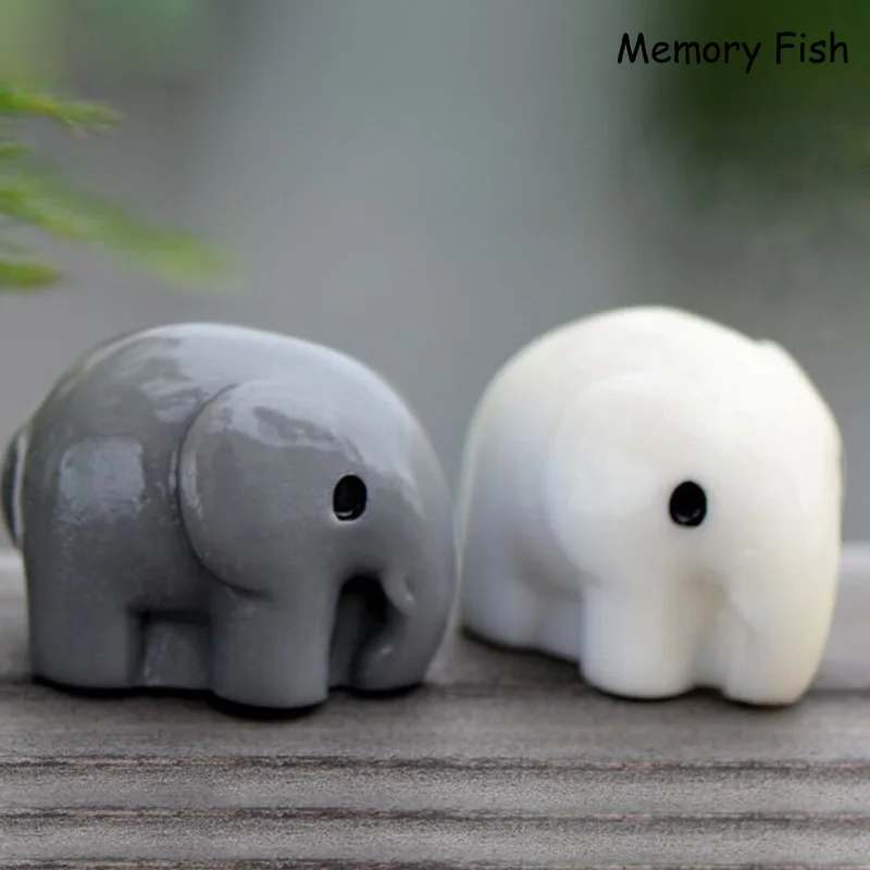 Kawaii Мини мультфильм Слон Статуэтка микро сад/сочный Декор фигурки животных