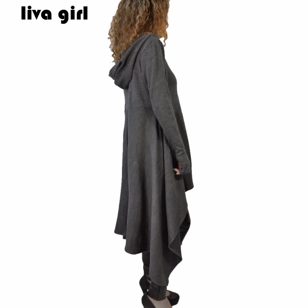 2016 New Autumn Winter Women Sweatshirts Casual Black Hoodies Long Sleeve Pullovers Turn-down Collar Coat XL Q562 | Женская одежда