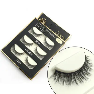 3 комплекта дропшиппинг 3D Модные накладные ресницы сексуальный объем glam естественное удлинение Руководство три стиля макияж