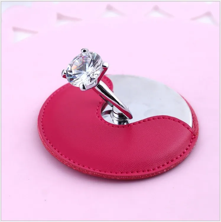 

Free Shipping 5 pcs lot Unique Custom logo Wedding Bridesmaid gifts Personalized portable compact ring mirror girl birthday gift