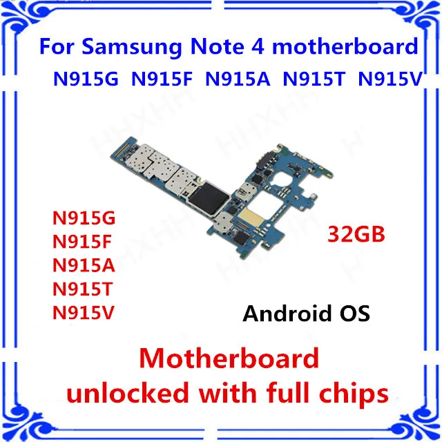 Оригинальная разблокированная материнская плата 32 ГБ для samsung Note Edge N915F N915A N915T N915G N915V логическая материнская плата с чипами Android OS плата