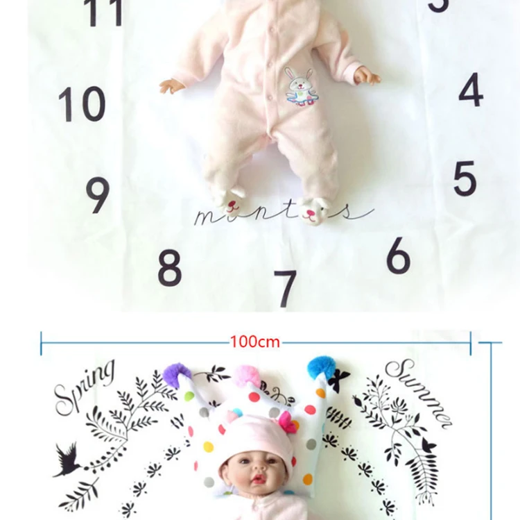 AAG Baby Milestone одеяло новорожденный ежемесячный юбилей фотографии Опора одеяла для заднего фона снимать аксессуары Конверт одеяло