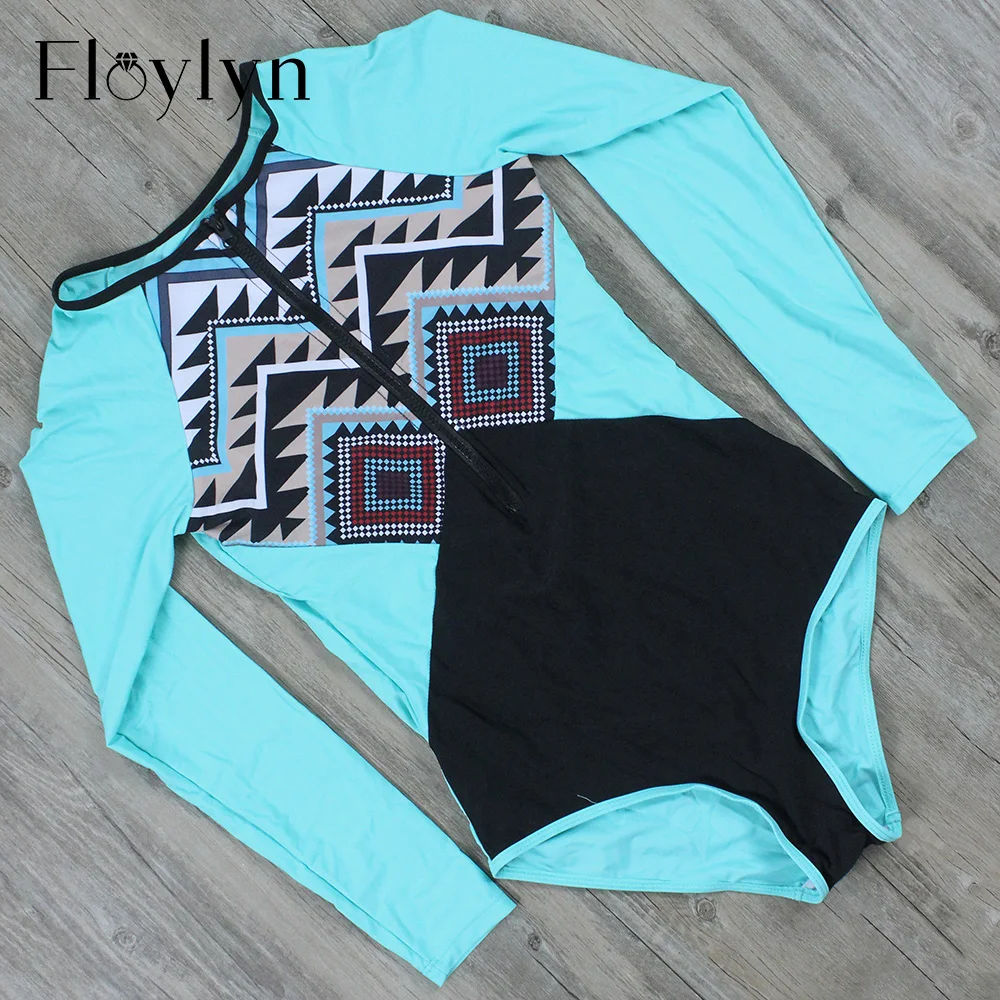 Floylyn цельный сексуальный купальник с длинным рукавом Женский боди|bodysuit one piece|bodysuit