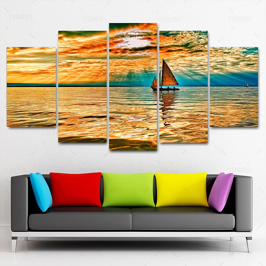 

HD print olieverf Film modulaire foto Scenery poster kind room decor woondecoratie 5 stks canvas art z368