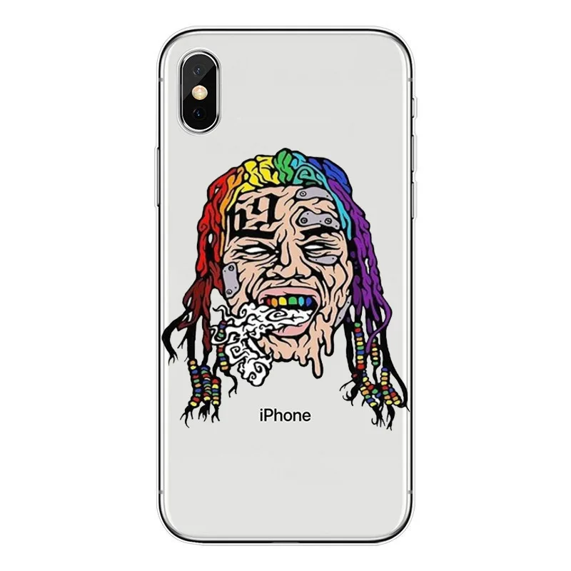 Hip Hop Rapper Tekashi 69 6ix9ine Slim Soft TPU Phone Case For iPhone X 10 6 6S 7 8 Plus 5S SE Clear Silicone Coque Cover |