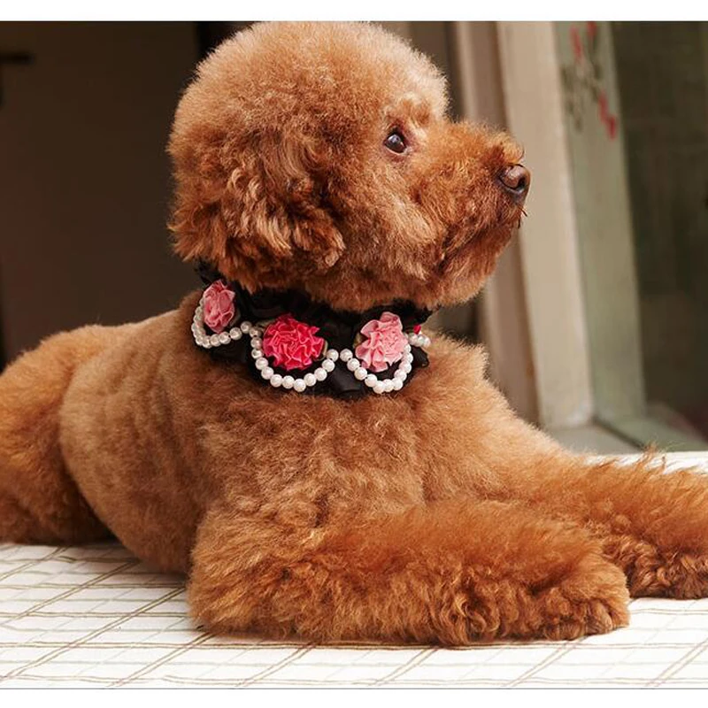 Четыре цветочных Кружева ожерелье для домашних собак Свадебные аксессуары