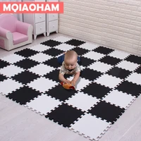 mqiaoham baby eva foam play puzzle mat 18pcslot black and white interlocking exercise tiles floor carpet and rug for kids pad