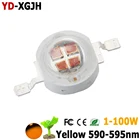 Светодиодный чип высокой мощности, 1 Вт, 3 Вт, 5 Вт, 10 Вт, 20 Вт, 30 Вт, 50 Вт, 100 Вт, желтый, для светодиодного прожектора, 590-595mA