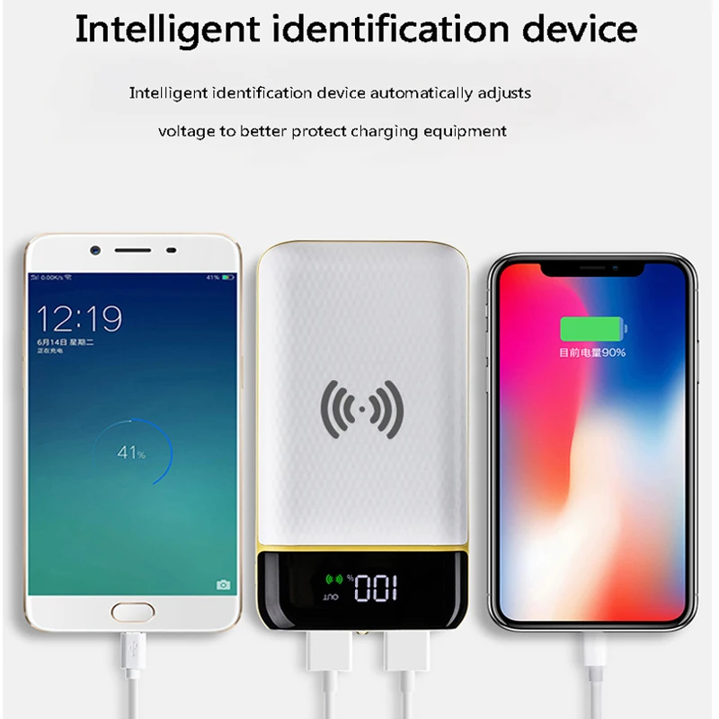 Быстрая зарядка Беспроводная power bank 20000 мАч внешняя батарея портативное зарядное