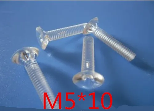 100 шт./лот M5 * 10 x прозрачный акриловый плоский крестообразный утопленный винт с