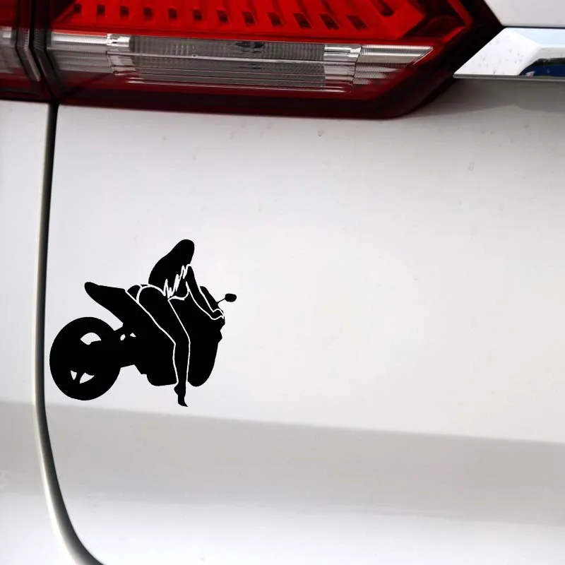 YJZT 13.4*14.3CM Interesting Motor Sexy Girl Car Sticker Vinyl Decal Black/Silver Popular Style Silhouttte Design C20-1103 | Автомобили и