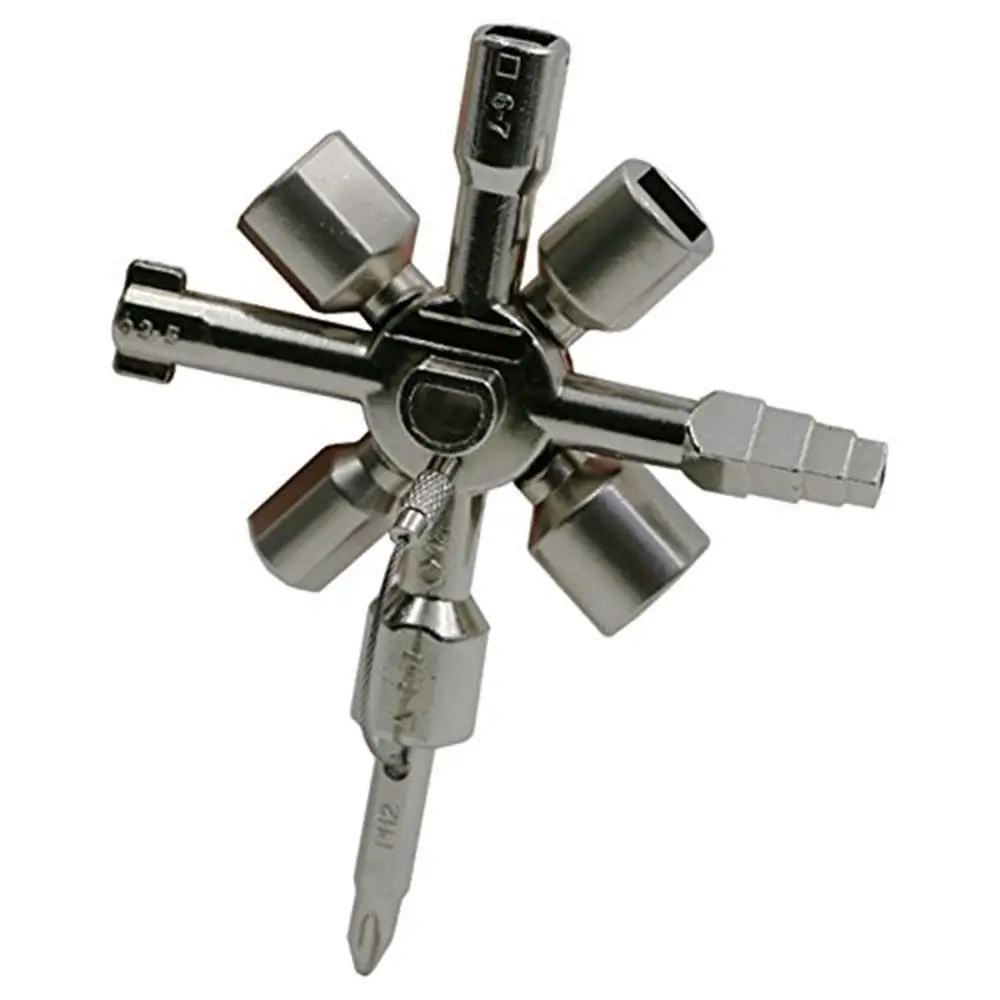 

Function electric control cabinet inside triangle key wrench elevator water meter valve 10-in-1 cross key