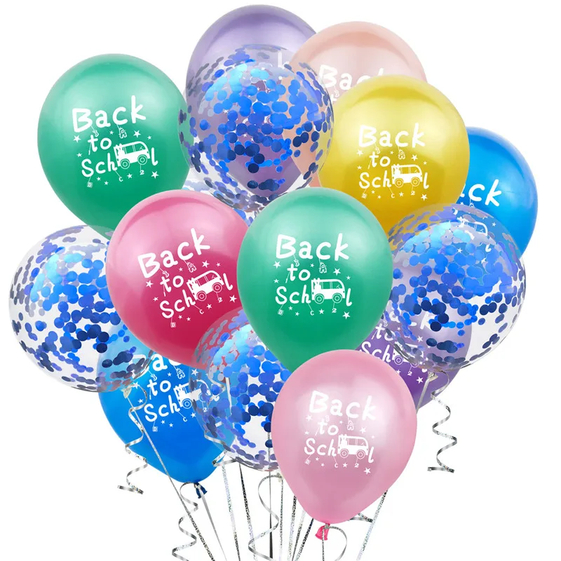 15 шт обратно в школу воздушный шар &quotКонфетти&quot набор школьный автобус