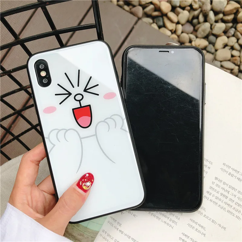 Для Apple IPhone X 6s 6 plus 7 8 плюс закаленное Стекло милые Чехлы для телефона свободная