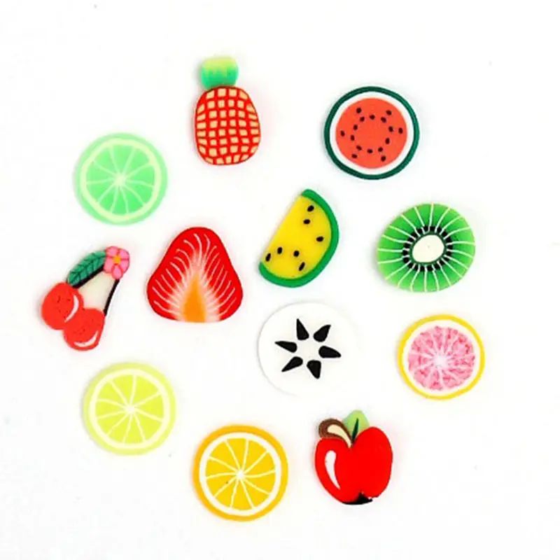 1 шт ногтей 3D фрукты фимо Артикул смешанные цвета Сделай Сам ногтевая