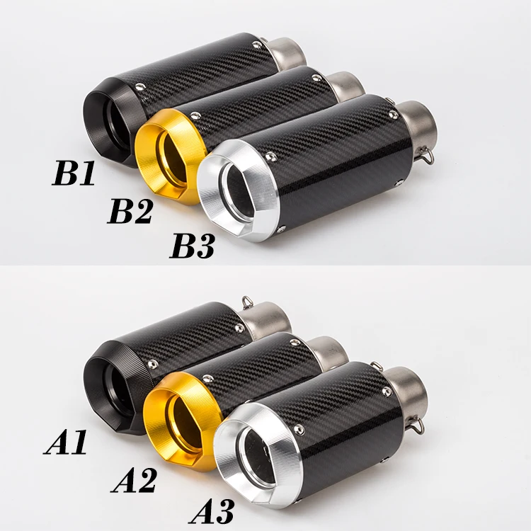 

Мотоцикл 51 мм гоночный короткий выхлопной глушитель труба из углеродного волокна со съемным дБ убийцей для универсального мотоцикла уличного велосипеда