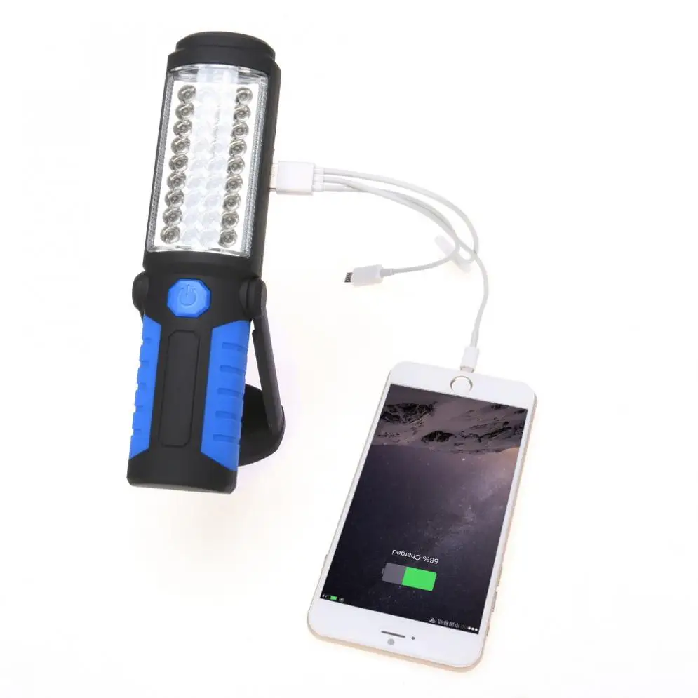 Суперъяркая фонарик с USB зарядкой 36 + 5 светодисветодиодный светильник Магнитный