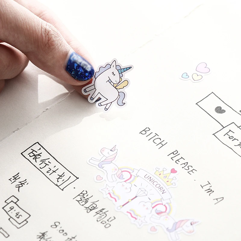 Милый Единорог мини бумажная наклейка Kawaii Канцелярские Креативные украшения Diy Ablum дневник в стиле Скрапбукинг этикетка наклейка