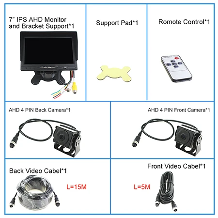 Monitor and Camera Для автобуса Turck 1920*1080P DVR со звездным светом ночного видения, фронтальная камера заднего вида для парковки, 7 дюймов, двойной ips экран, монитор - Цвет: Monitor and Camera