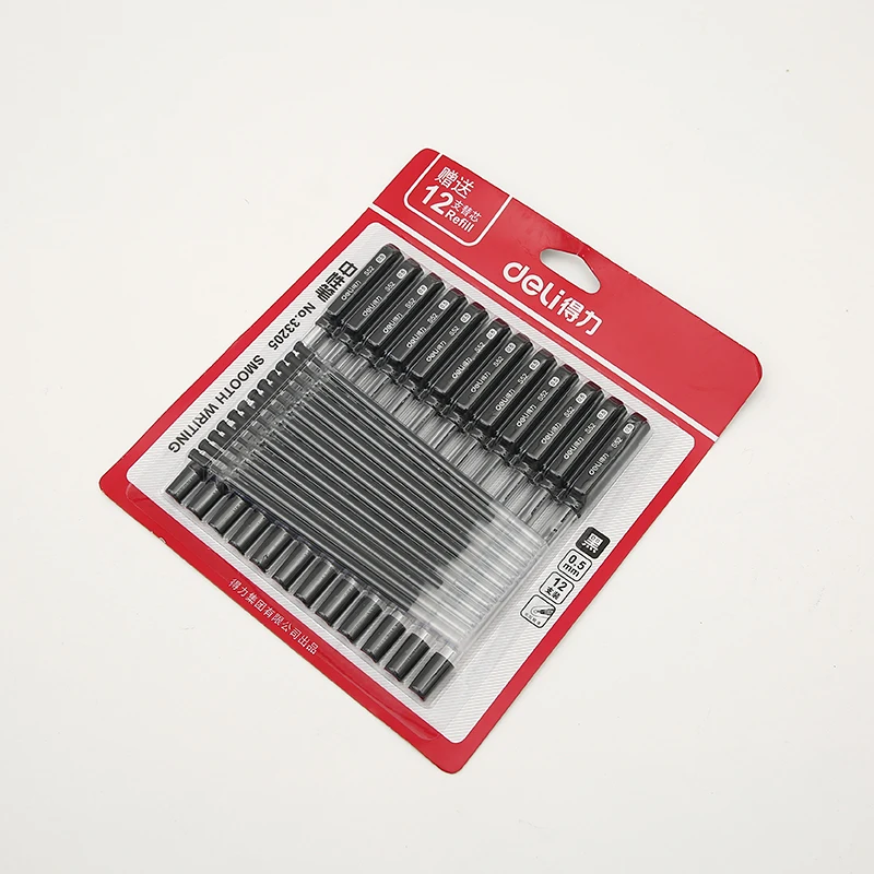 

Deli 24 pcs gel pen 0.5mm black carbon office and school preferential sets roller ball pen and refills cartridge set