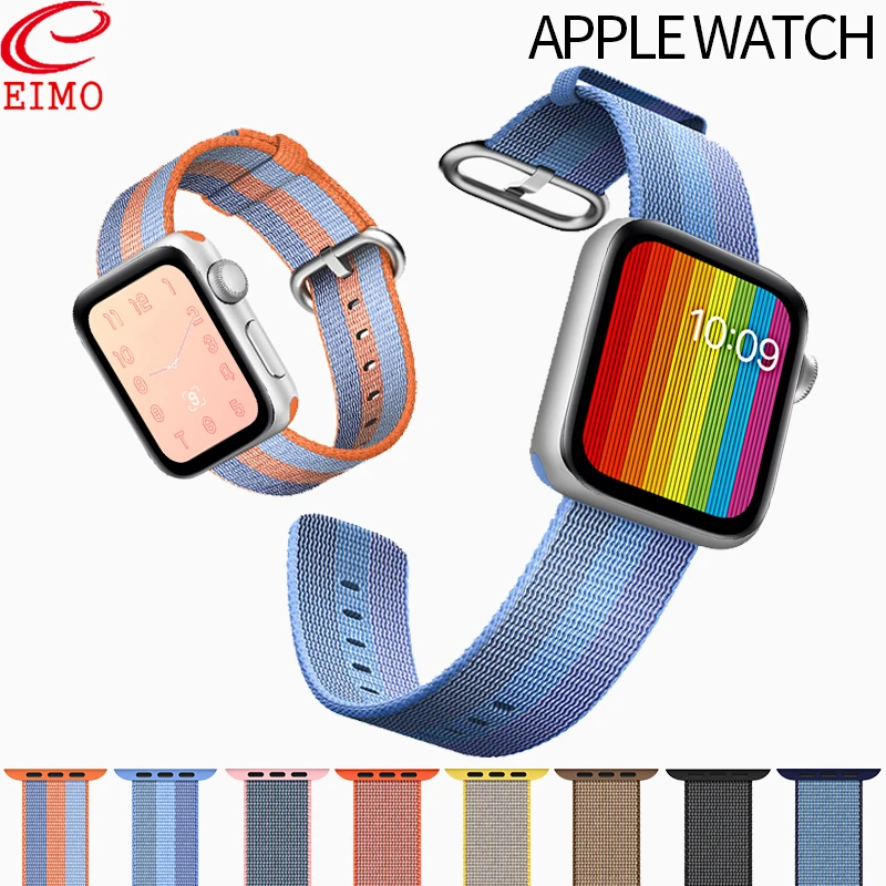 Ремешок EIMO Nato для apple watch, ремешок 44 мм, 40 мм, apple watch 5, 4, 3, 2, iwatch, ремешок 42 мм, 38 мм, плетеный нейлоновый браслет correa, ремешок для часов