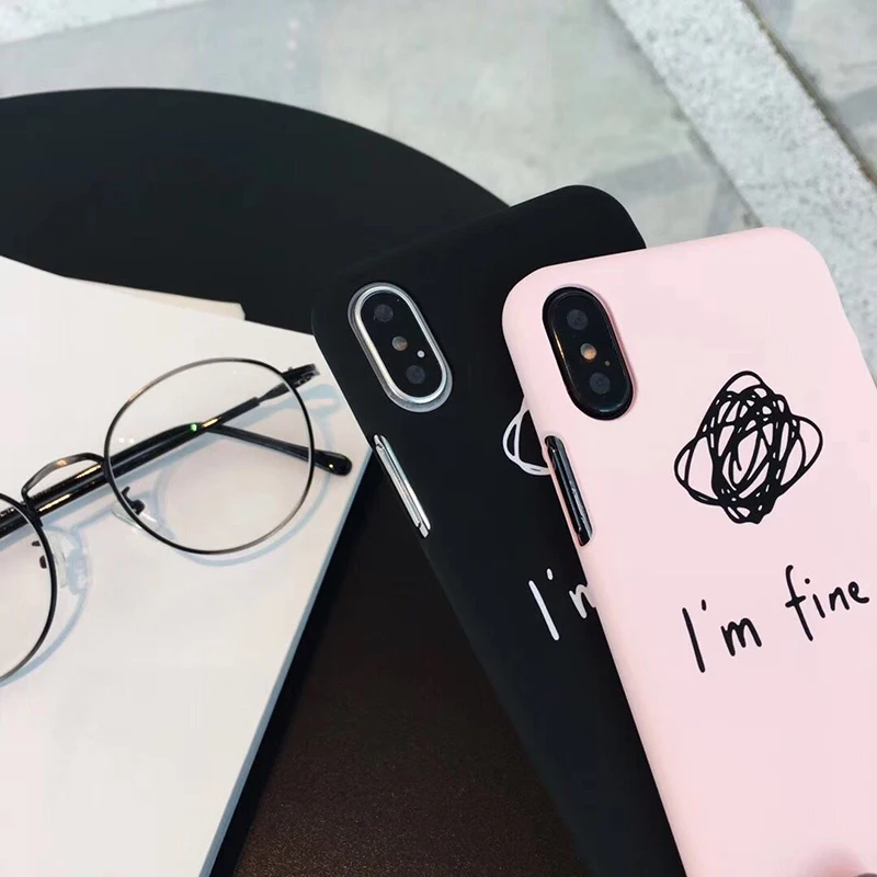 Чехол для телефона с абстрактным рисунком iphone X чехол надписью I'm Fine