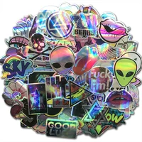 60pcs cool reflective laser laptop stickers bomb et ufo shining flash graffiti decals for diy skateboard luggage motorcycle car
