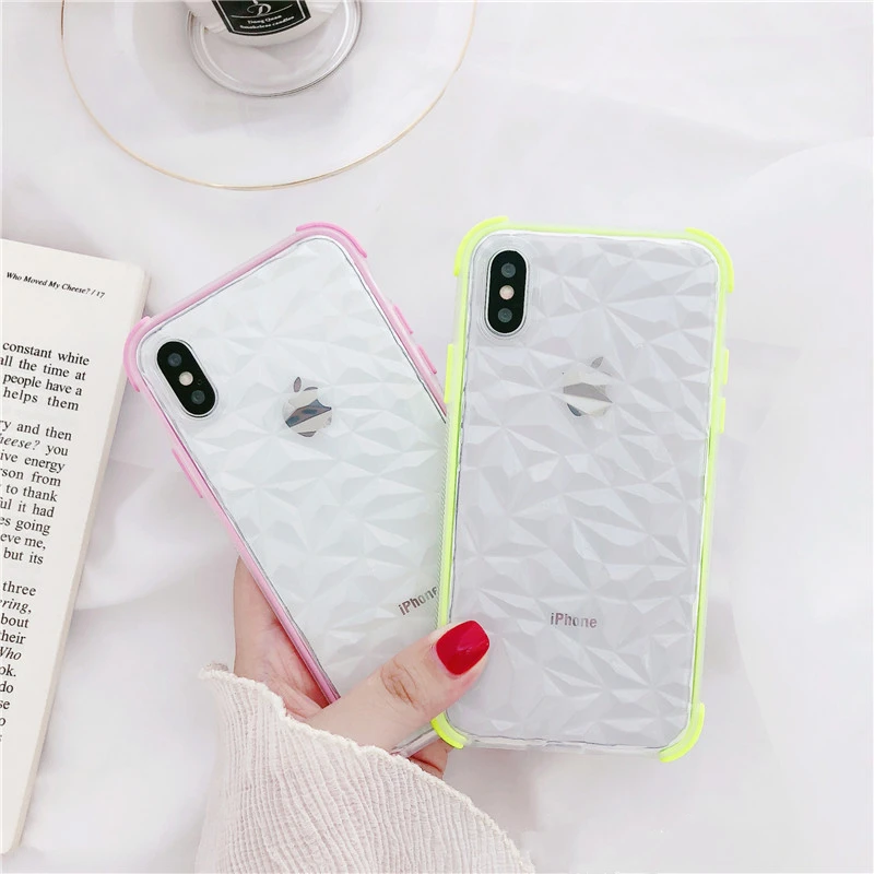 Чехол для iPhone X 11 Pro XR XS MAX SE 7 8 6s 6 Plus с 3d алмазной текстурой противоударный