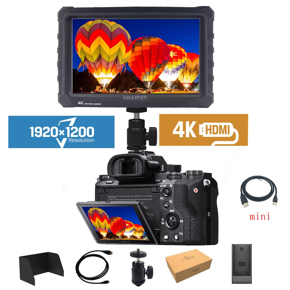 Монитор Lilliput A7s 4K 7 дюймов HD IPS экран 500cd/m2 полевая камера монитор HDMI видео для Nikon