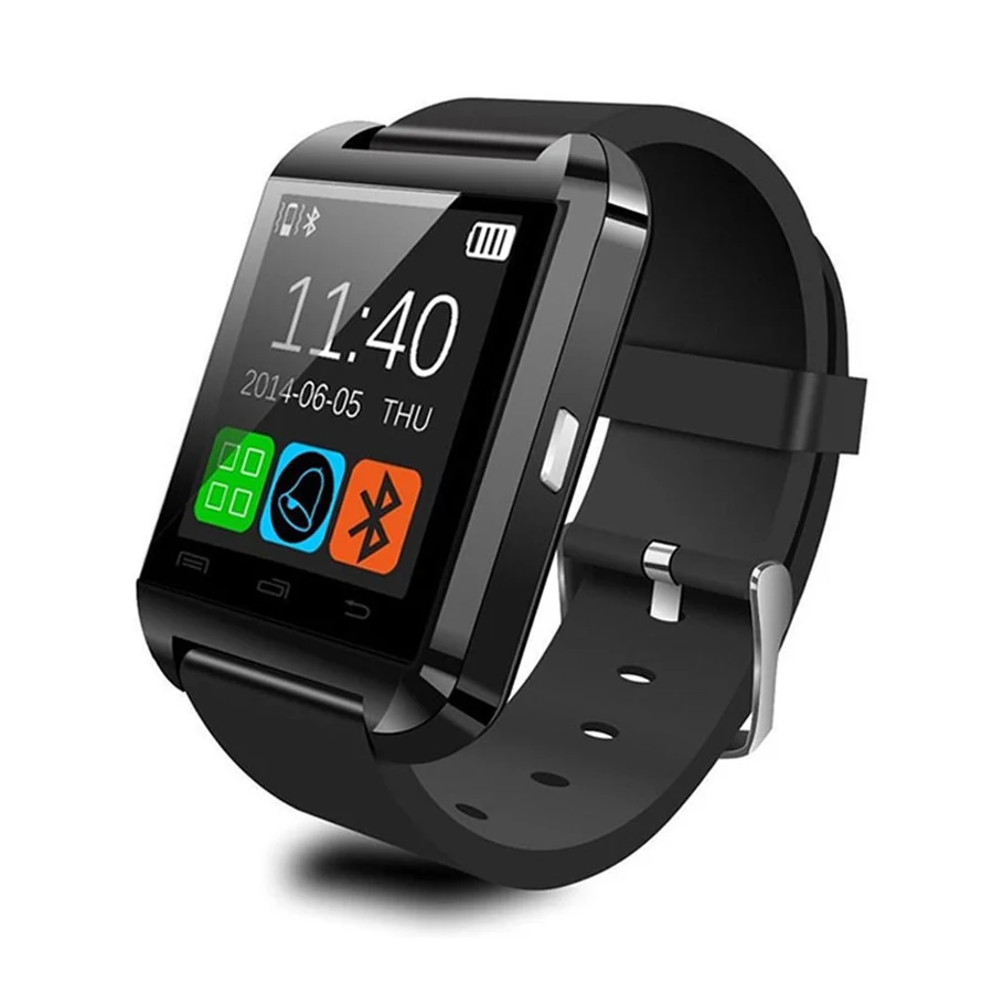 Черный Новинка, умные часы U8, Bluetooth, умные часы U80 для IPhone 6/5S, samsung S6/Note 4, htc, Android, смартфонов, Android - Цвет: Черный