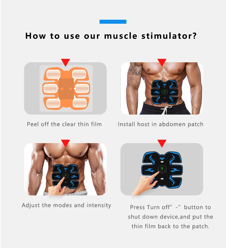 EMS Muscle Stimulator Smart Muscle Trainer AB Abdominal Muscle Stimalator Electric Weight Loss Body Slimming Device