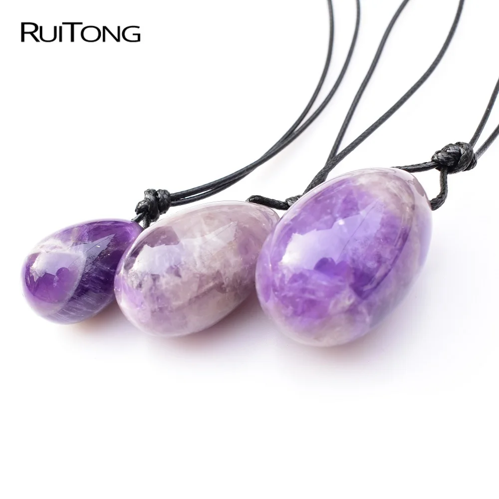 3 шт./компл. натуральный аметист Йони яйцо Бен Ва мяч для женщин таза пол мышцы