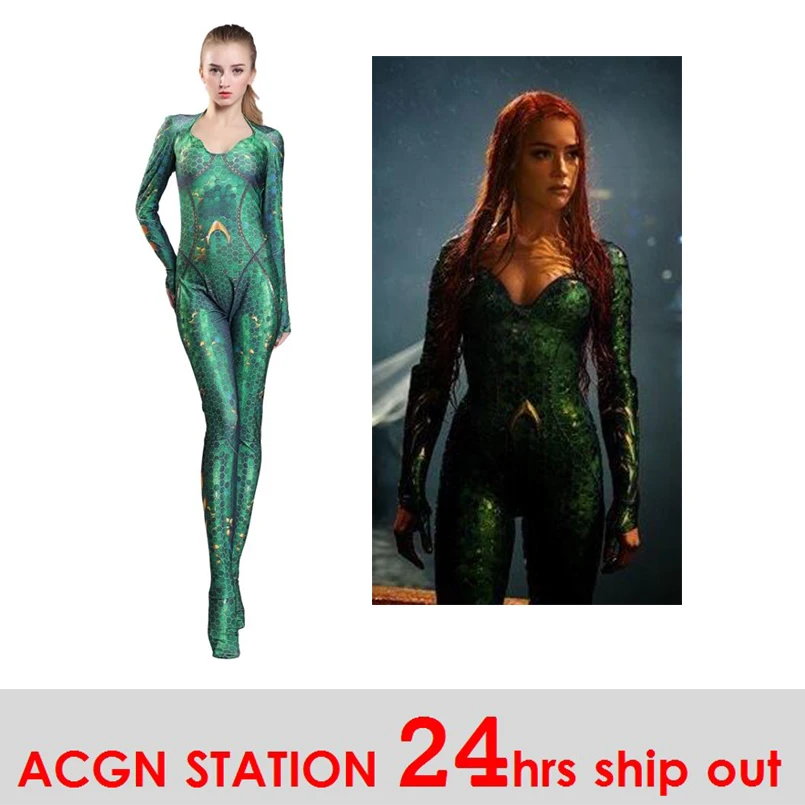 Костюм Aquaman Mera для женщин и девушек Эмбер слышал королева моря меры Женское боди
