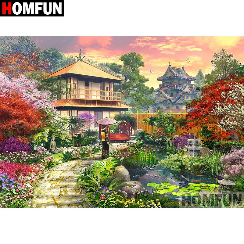 Алмазная живопись HOMFUN A07484 картина сделай сам из квадратных/круглых страз вышивка