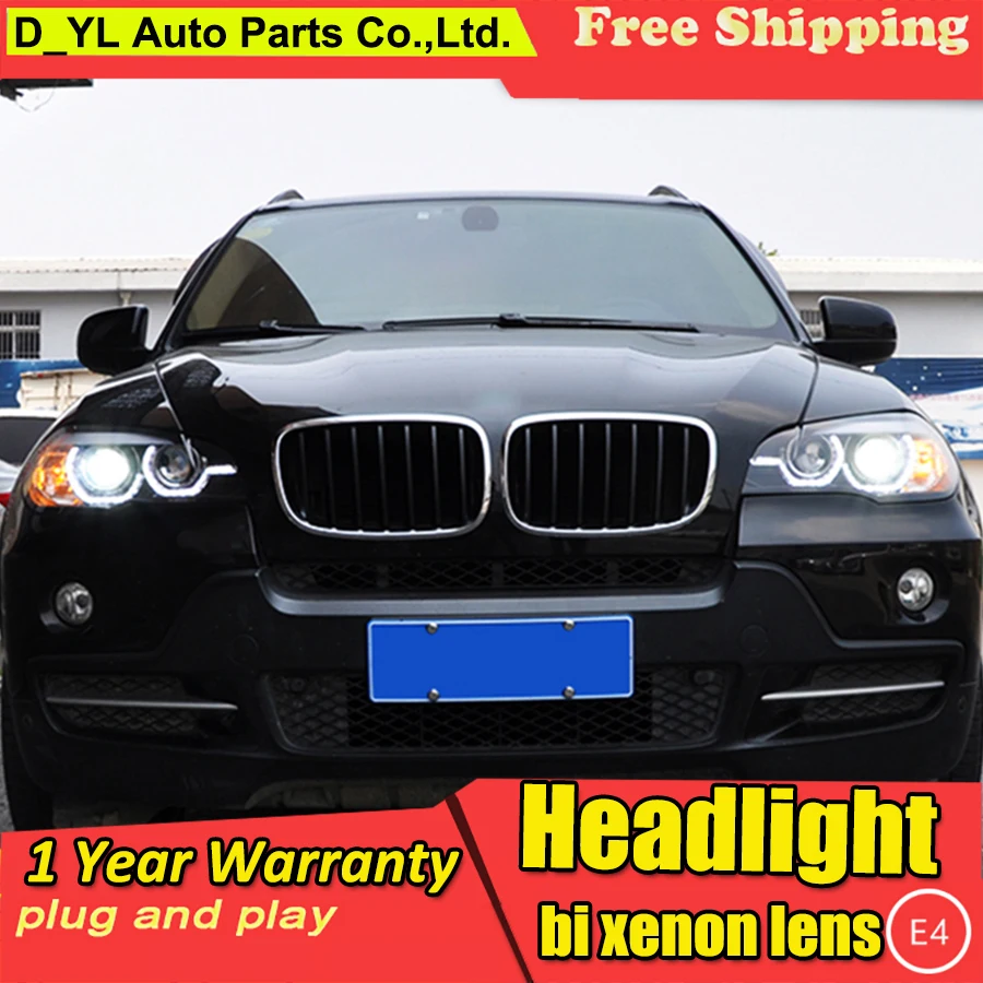 DY_L автомобильный Стайлинг головная лампа для BMW X5 фары 2007-2013 E70 Angel Eye светодиодный