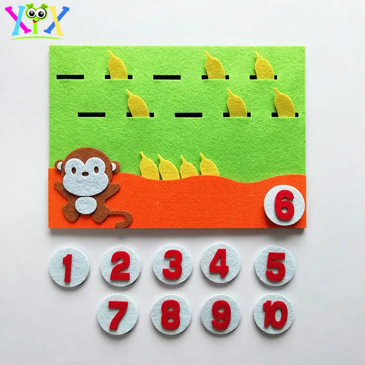 1 шт. игрушки для детей детский сад Развивающие игрушки DIY Войлок нетканый материал ремесла дети Монтессори обучающие средства Математические Игрушки