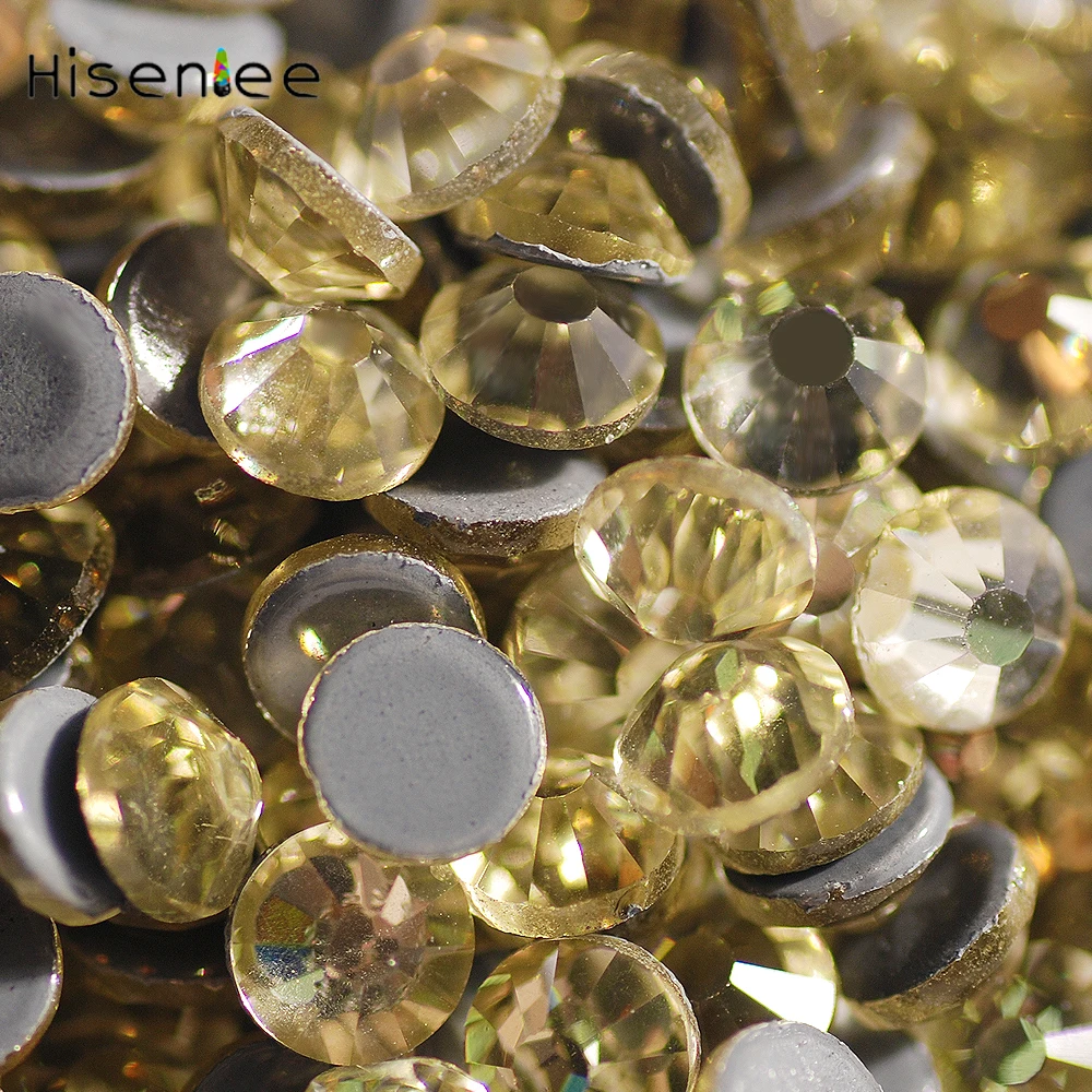 Камни AAAA высшего качества, блестящие желтые камни горячей фиксации стразы горячей фиксации для украшения одежды «сделай сам», камни для шитья