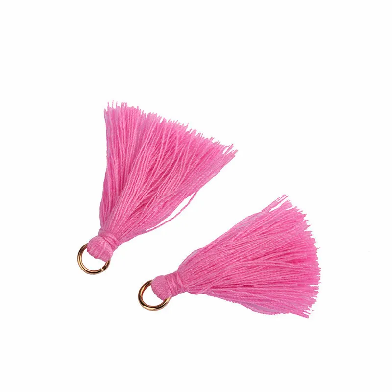 Rose red Tassels 100 шт цветная мини-кисточка, подвеска «сделай сам», висячие кольца, вечерние шнуры с кисточками, отделка одежды, занавески, украшения, кисточки, кружево - Цвет: Rose red Tassels