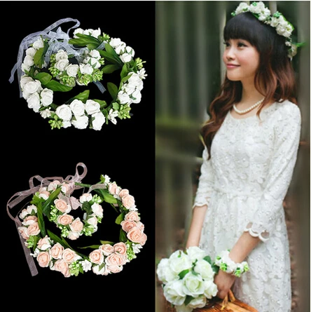 

floral wrist flower girl garland garlands crown of flowers for hair wreath garland headband accessories headpieces wedding tiara