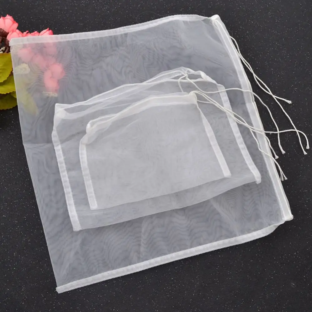 

4 Sizes Tea Nut Fruit Juice Milk Nylon Mesh Filter Bag Net Strainer Reusable Strainers Kitchen Tools Colanders Strainers Acc