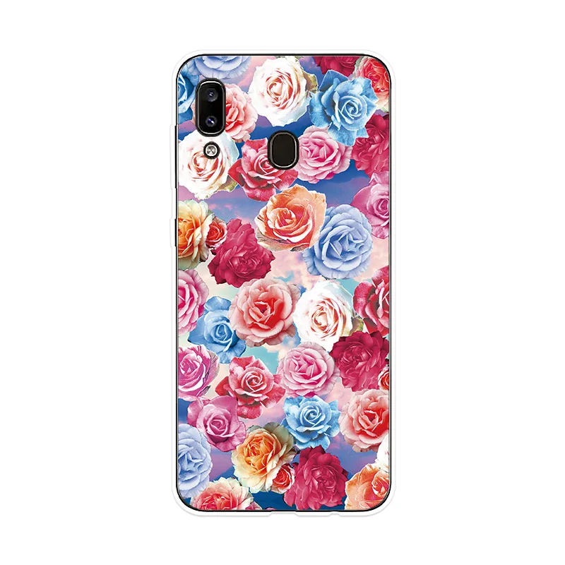 Силиконовый чехол с цветами для Sumsung Galaxy A10 A20 A20E A30 A40 A50 A60 A70 A80 телефона M10 M20 M30 |