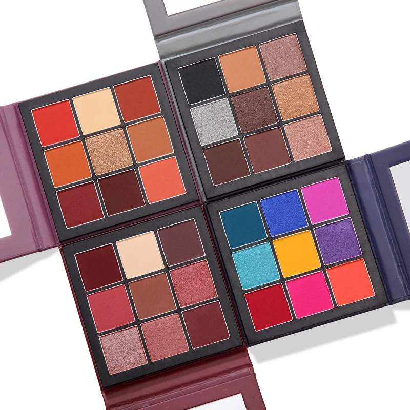 MIAOOL 9 Colors Eyeshadow Palette Diamond Glitter Foiled Eye Shadow in One Makeup Set Mini palettle Easy to Carry |