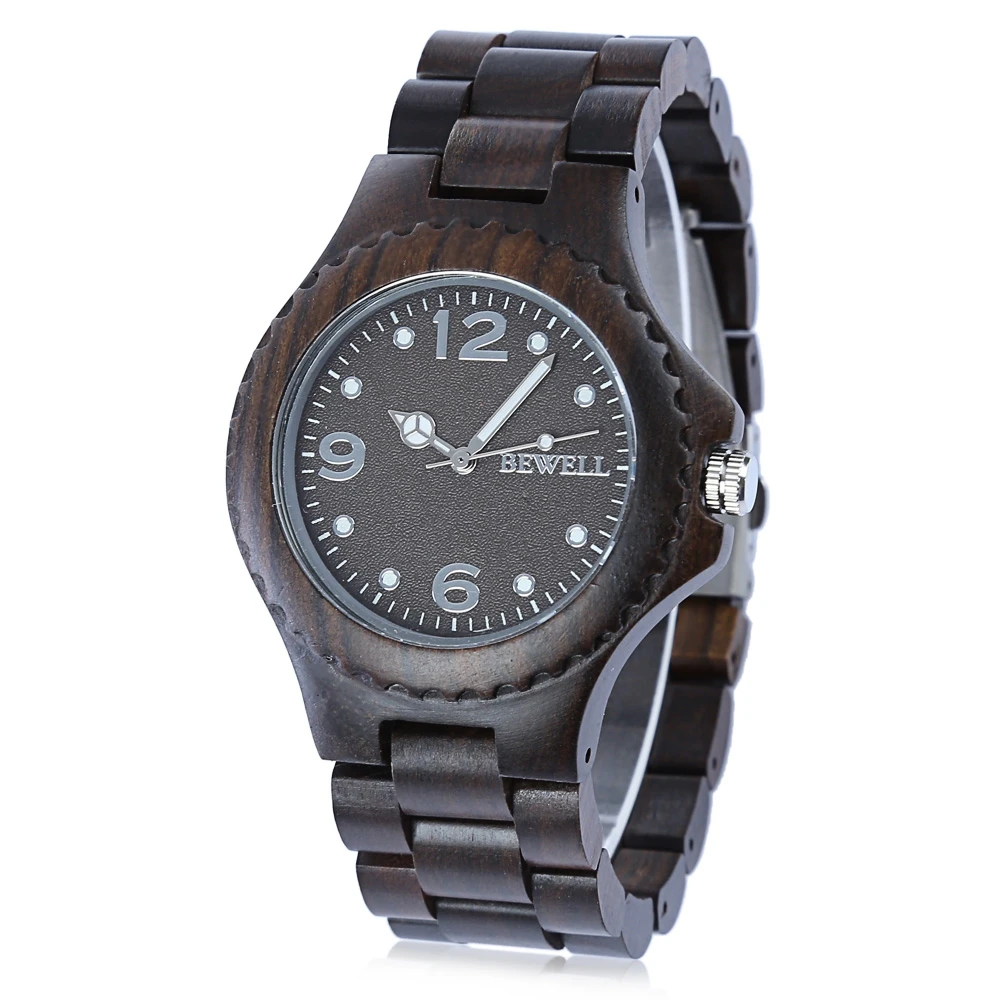 BEWELL Men Women Sandalwood Quartz Watch Luxury Elegant Wood Watches Waterproof Analog Wristwatch relogio | Наручные часы