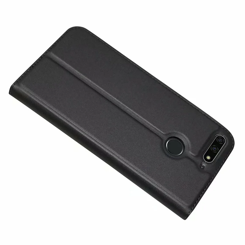 Чехол для Honor 7C, чехол для huawei Honor 7C, чехол 5,7, кожаный флип-чехол для huawei Honor 7C 7 C AUM-L41 RU, чехол для европейской версии - Цвет: black