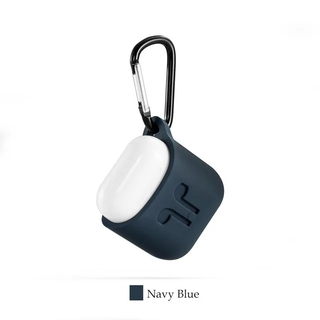 2nd version navy Новейшие прочные силиконовые Противоударные Защитные красочные Airpods Чехлы облегающий рукав Чехол Коробка для Аксессуары для наушников Капа - Цвет: 2nd version navy