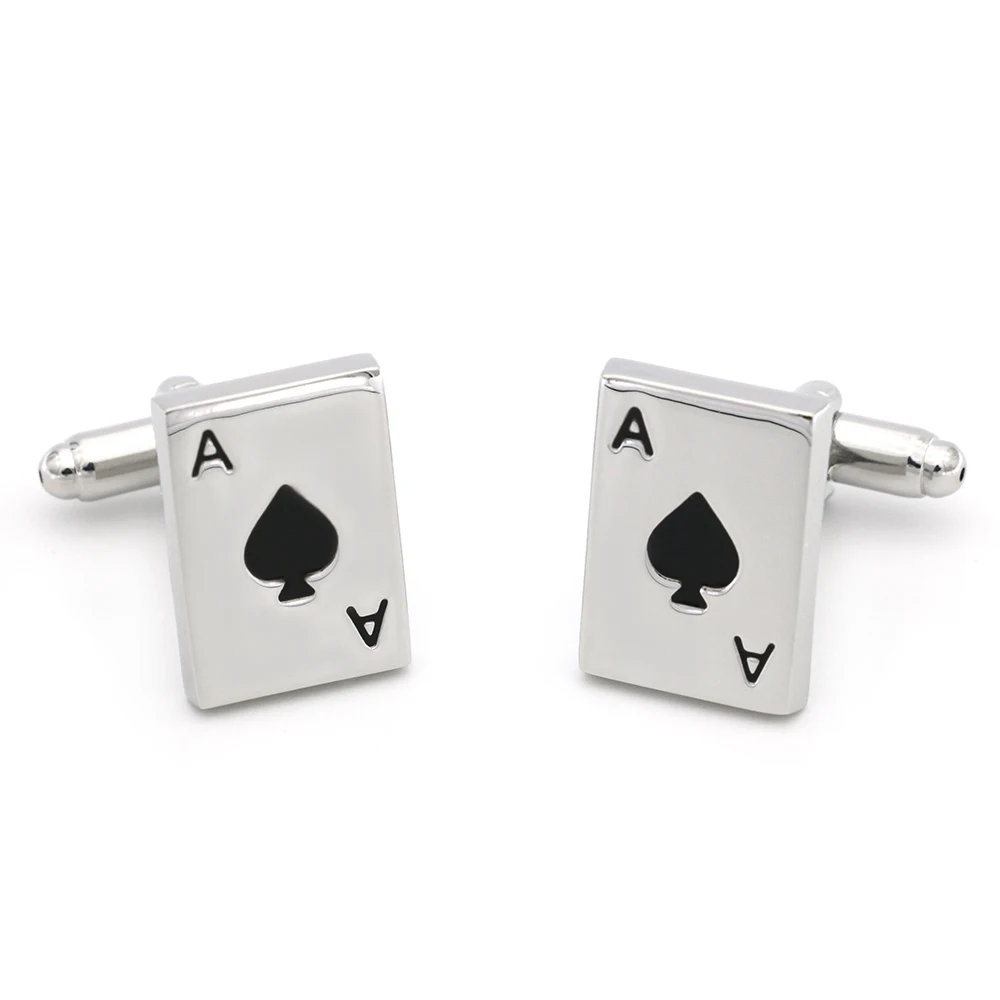 Мужские игральные карты запонки медный материал покер Ace