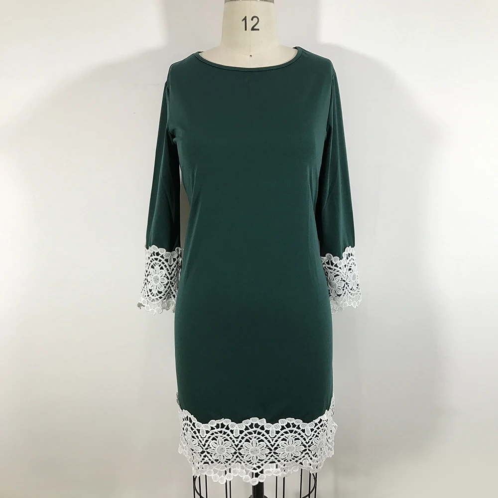 2017 Plus Size Women Dress Autumn White Lace Large 6XL Dresses Red Straight Casual Big Clothing Vestidos | Женская одежда