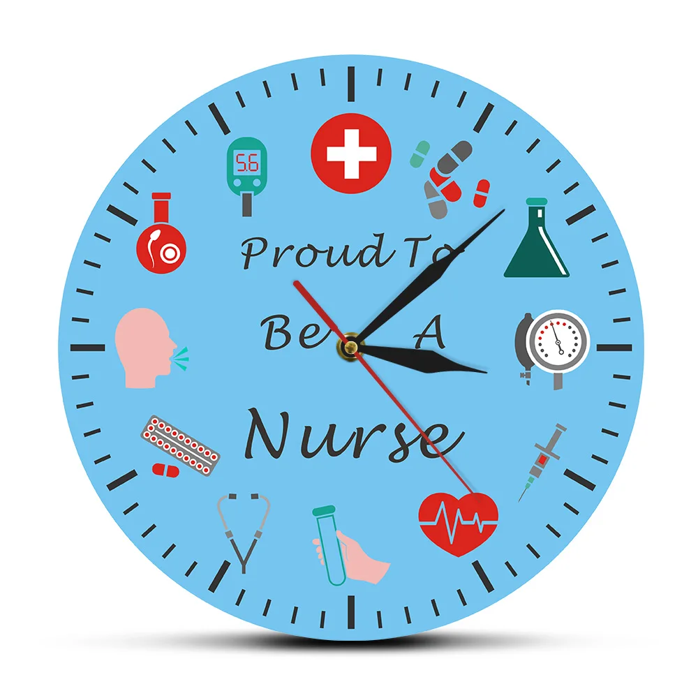 Pround To Be Nurse или ваш пользовательский текстовый комплект медсестры настенные часы