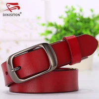 dinisiton genuine leather women belt metal pin buckle vintage belts for woman jeans high quality luxury female strap fashion
